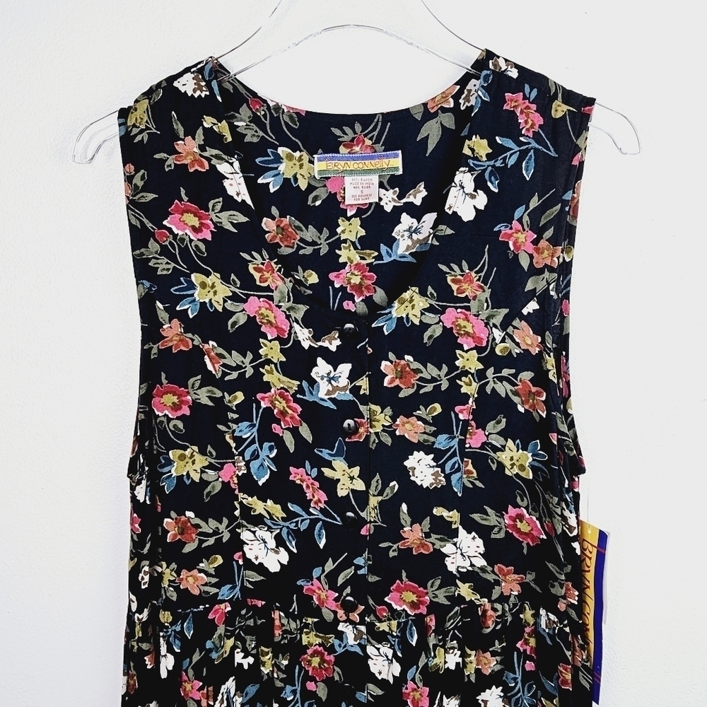 Bryn Connelly Vintage Floral Button Front Sleeveless Dress NWT - Picture 3 of 12